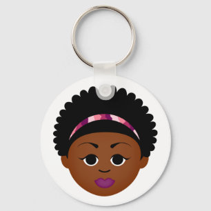 Porte-clés Naturel je porte - clé (fille d'Afro)