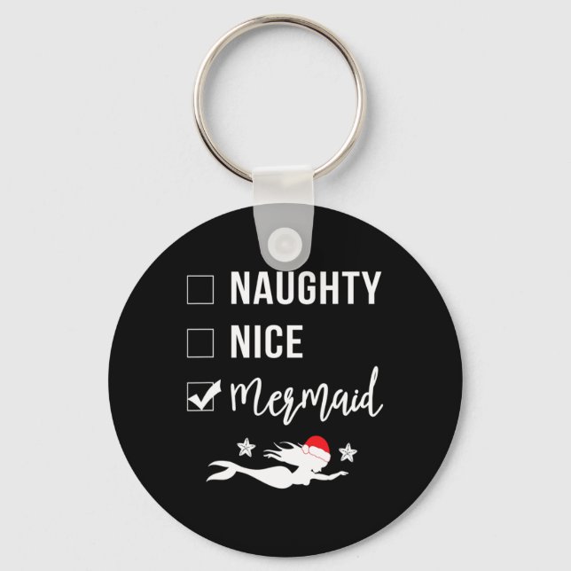 Porte-clés Naughty Nice Sirène Funny Sirène Noël (Recto)