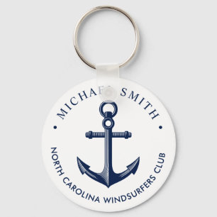 Porte-clés Nautical Theme Anchor Custom Navy