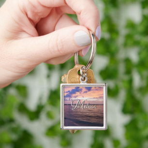 Porte-clés Navarre Beach Magique Heure Purple Sunset Porte -