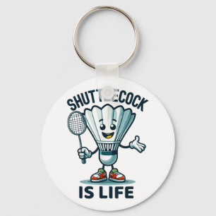 Porte-clés Navette et raquette de dessin animé Badminton Fore