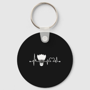 Porte-clés Navette Heartbeat Funny Badminton Player Cadeau