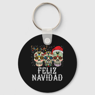 Porte-clés Navidad Sugar Skuls Reindeer Père Noël Mexicain Ch