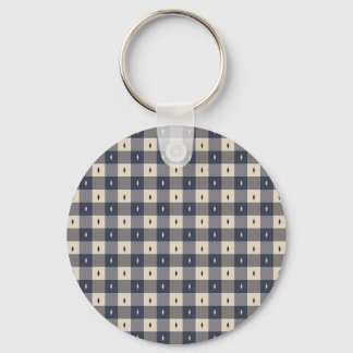 Porte-clés Navy Gray Checkerboard Diamond Pattern