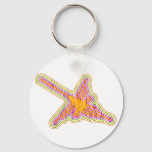 Porte-clés Nazca Lignes Colibri Avec Effet Papier Rincé