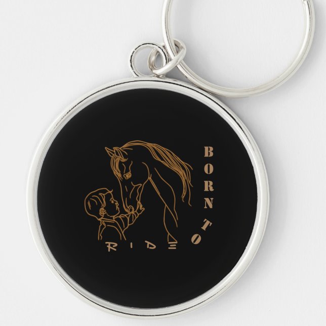Porte-clés Né à bord Custom Equestrian (Devant)