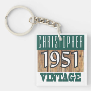 Porte-clés Né en 1951, année de naissance personnalisée