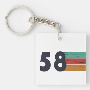 Porte-clés né en 1958 anniversaire vintage