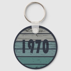 Porte-clés Né en 1970 cadeau d'anniversaire vintage