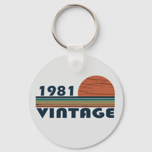Porte-clés Né en 1981 cadeau d'anniversaire vintage