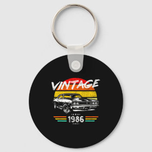 Porte-clés Né en 1986 40e anniversaire voiture de muscle vint