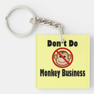 Porte-clés Ne faites pas le porte - clé d'affaires de singe