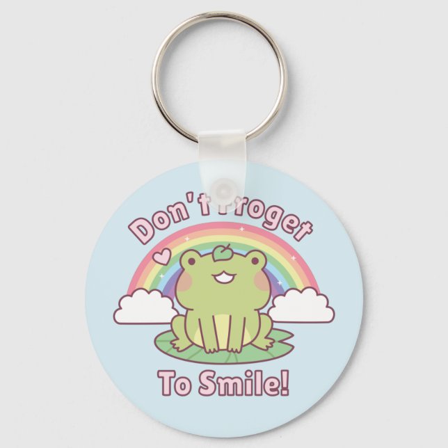 Porte-clés Ne Froget Pas Sourire Cute Frog Pun (Recto)