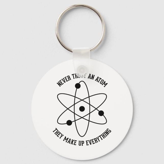 Porte-clés Ne jamais faire confiance à un Atom (Recto)