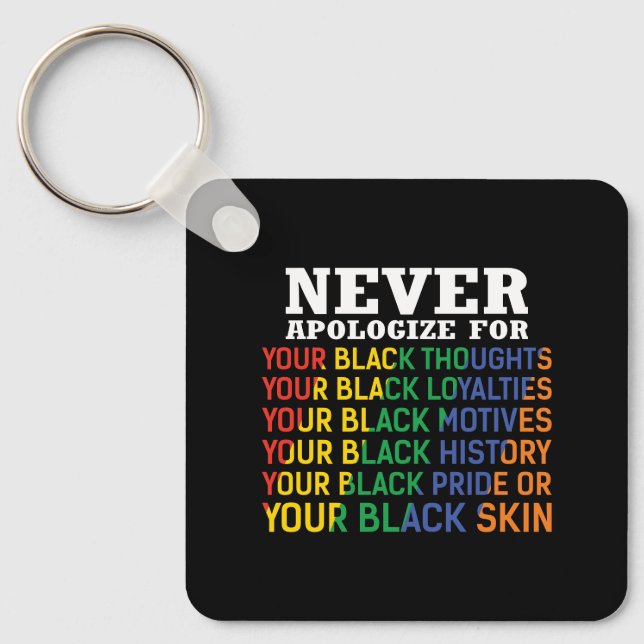 Porte-clés Ne jamais s'excuser | 11 juin | Black Pride (Recto)