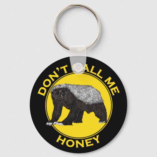 Porte-clés Ne m'appelez pas Honey Badass Honey Badger Yellow  (Recto)