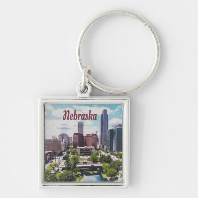 Porte-clés Nebraska City Skyline Omaha (Devant)