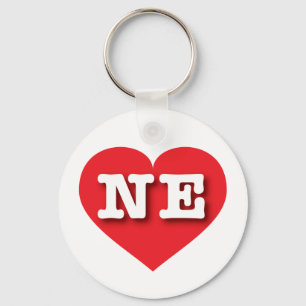 Porte-clés Nebraska Red Heart - J'aime NE