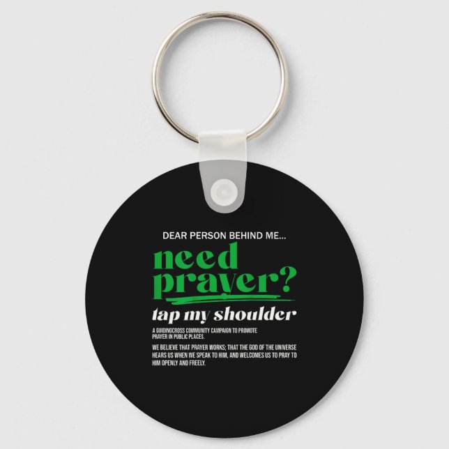 Porte-clés Need Prayer Tap My Shoulder Christian Men Women (o (Recto)