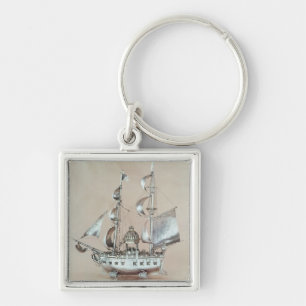 Porte-clés Nef argenté