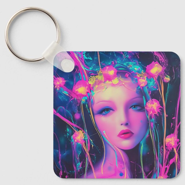 Porte-clés Neon, déesse Alien (Recto)