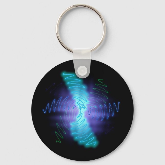 Porte-clés Neon Glowing Sound Waves (Recto)