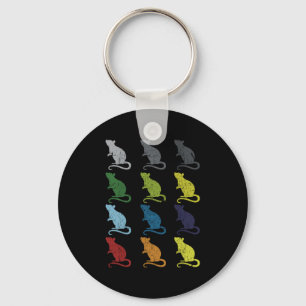 Porte-clés Neon Pop Art Retro Rat Rodent Cadeau