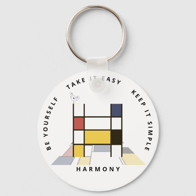 Porte-clés Neoplasticisme impressionnant Art Monogramme. Lett (Recto)