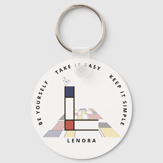 Porte-clés Neoplasticisme impressionnant Art Monogramme. Lett (Recto)