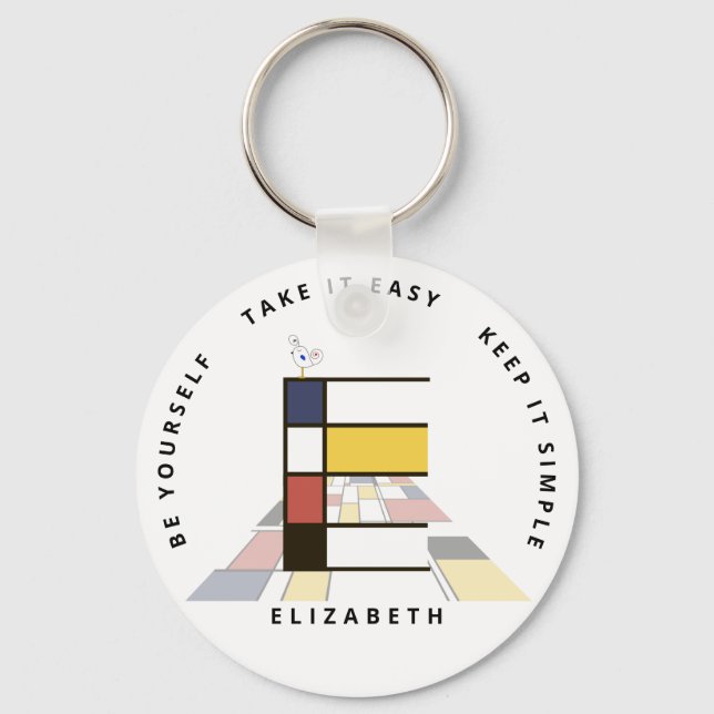 Porte-clés Neoplasticisme impressionnant Art Monogramme. Lett (Recto)