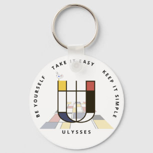 Porte-clés Neoplasticisme impressionnant Art Monogramme. Lett