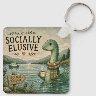 Porte-clés Nessie insaisissable socialement Cozy Cryptide Loc