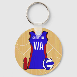 Porte-clés Netball personnel unique