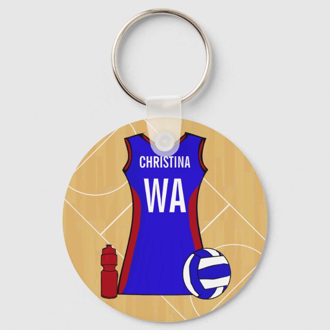 Porte-clés Netball personnel unique (Recto)
