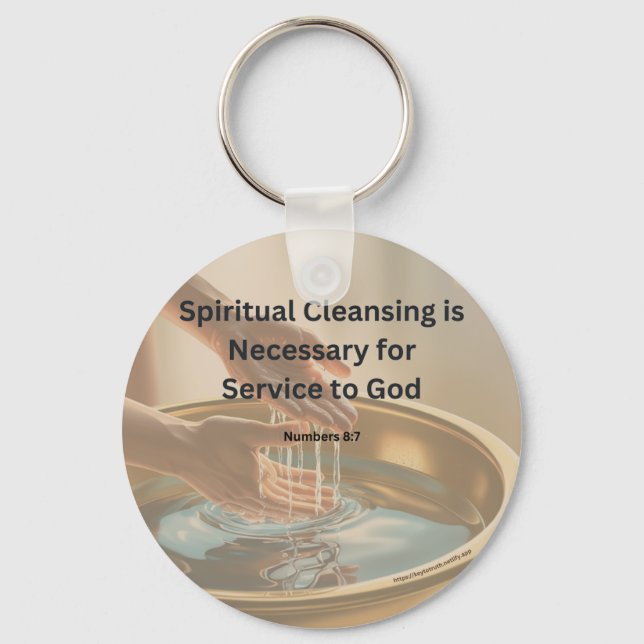 Porte-clés Nettoyé spirituellement pour le service de Dieu (Recto)