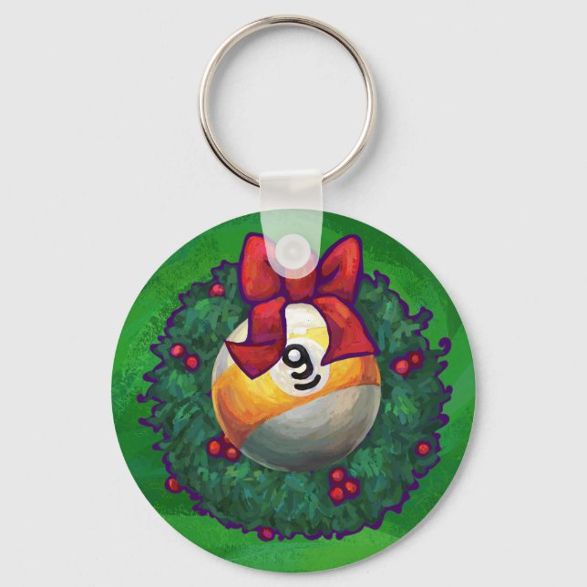 Porte-clés Neuf boule en couronne verte (Recto)