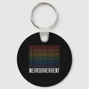 Porte-clés Neurodivergent Neurodiversité Rainbow Adhd Asd