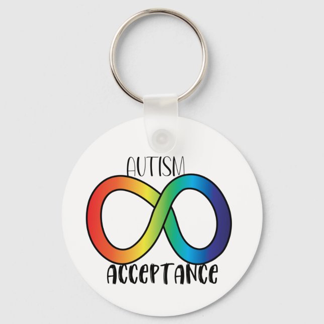 Porte-clés Neurodiversité Autisme Acceptation Arc-en-ciel (Recto)