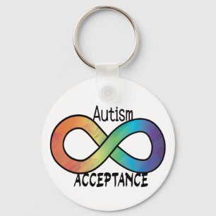 Porte-clés Neurodiversité Autisme Acceptation Arc-en-ciel