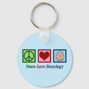 Porte-clés Neurologie Peace Love - Neurologue