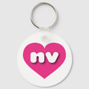 Porte-clés Nevada coeur rose chaud - J'aime nv