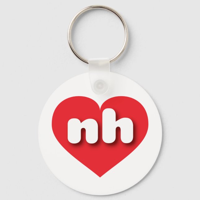 Porte-clés New Hampshire coeur rouge - J'aime nh (Recto)