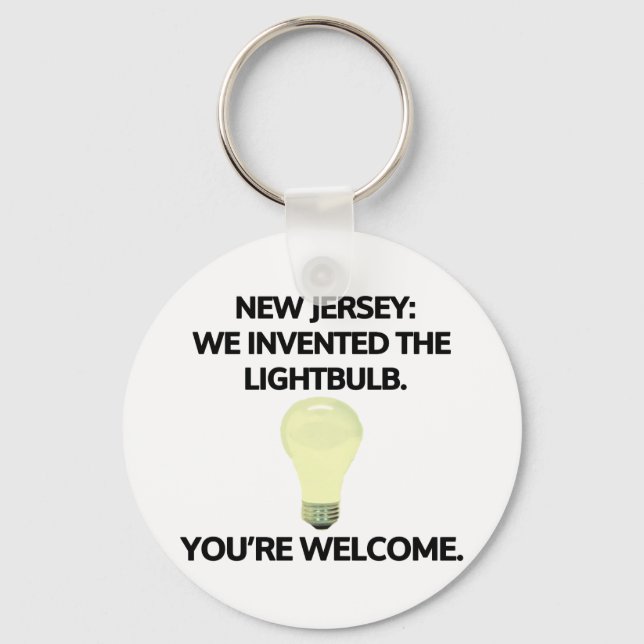 Porte-clés New Jersey : Nous avons inventé l'ampoule. (Recto)