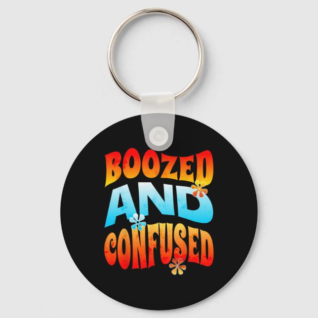 Porte-clés New Years Eve Boozed And Confused Retro 2025 Adult (Recto)