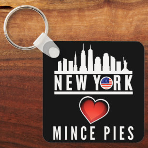 Porte-clés New York aime Mince Pies Cityscape