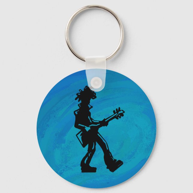 Porte-clés New York Boogie Nights Guitare Bleu (Recto)
