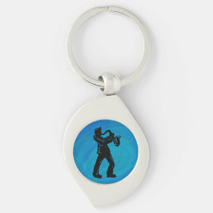 Porte-clés New York Boogie Nuits Saxophone Bleu