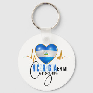 Porte-clés Nicaragua En mi Corazon Fierté nicaraguayenne