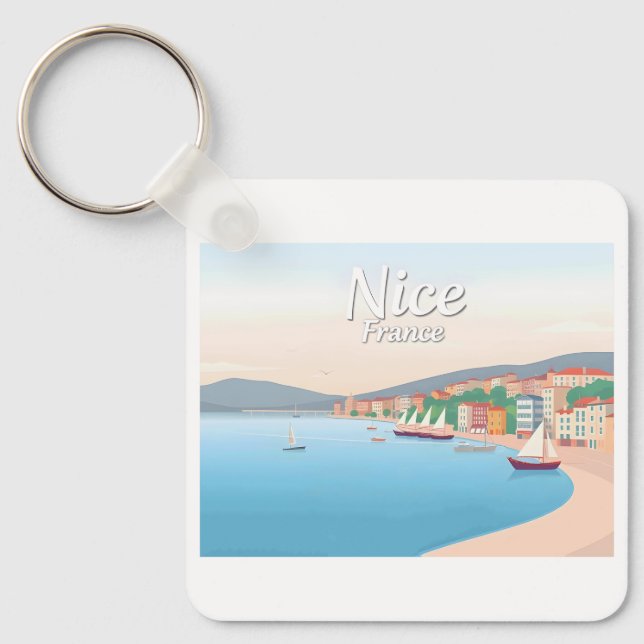 Porte-clés Nice France Côte d'Azur Pastel Travel (Recto)