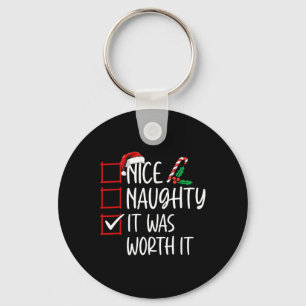 Porte-clés Nice Naughty C'Était Véritable C'Était Noël Liste 